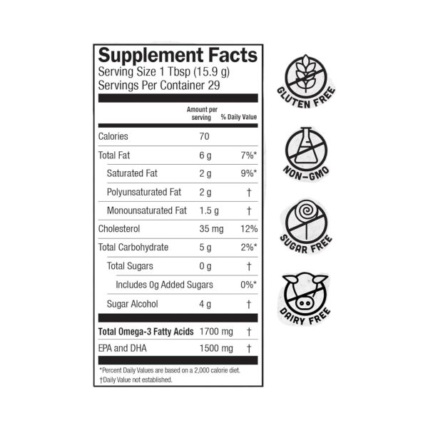 OMEGA-3 (Aceite de pescado) 1,080 MG x 227 ML - BARLEAN'S - Imagen 2