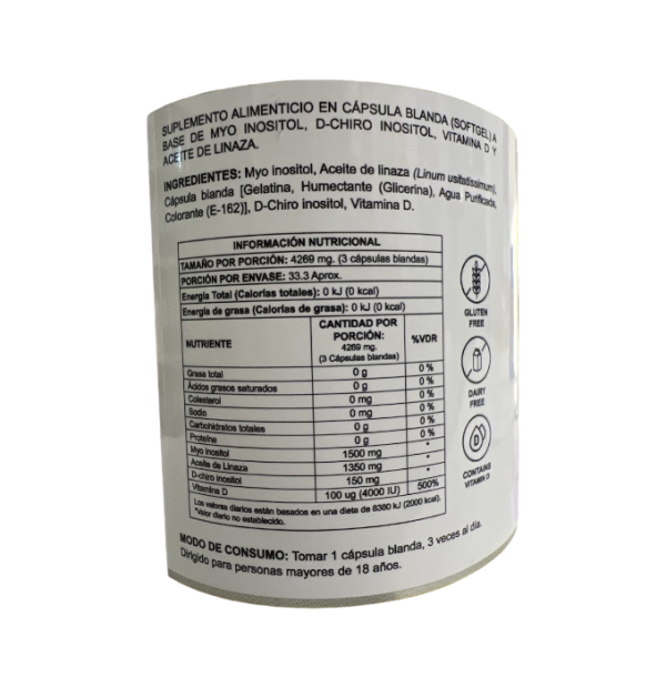 MYO & D-CHIRO INOSITOL MAX x 100 CAPS- HERBALMAX - Imagen 2