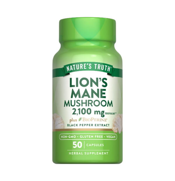 LION'S MANE MUSHROOM 2,100 x 50 CAPS - NATURE'S TRUTH