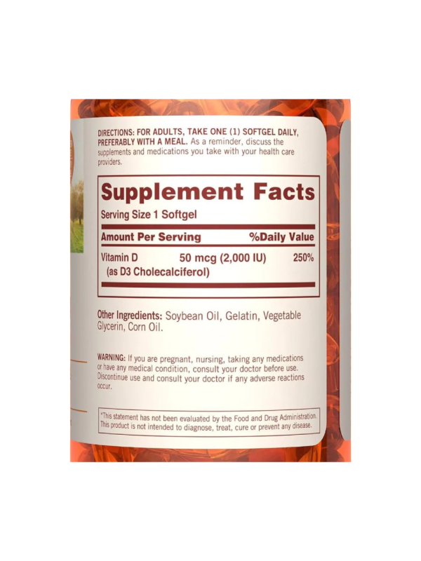 VITAMIN D3 50 MCG x 150 SOFT - SUNDOWN - Imagen 2