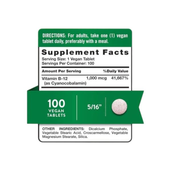 B-12 1,000 MCG x 100 TABLETS - NATURE'S TRUTH - Imagen 2