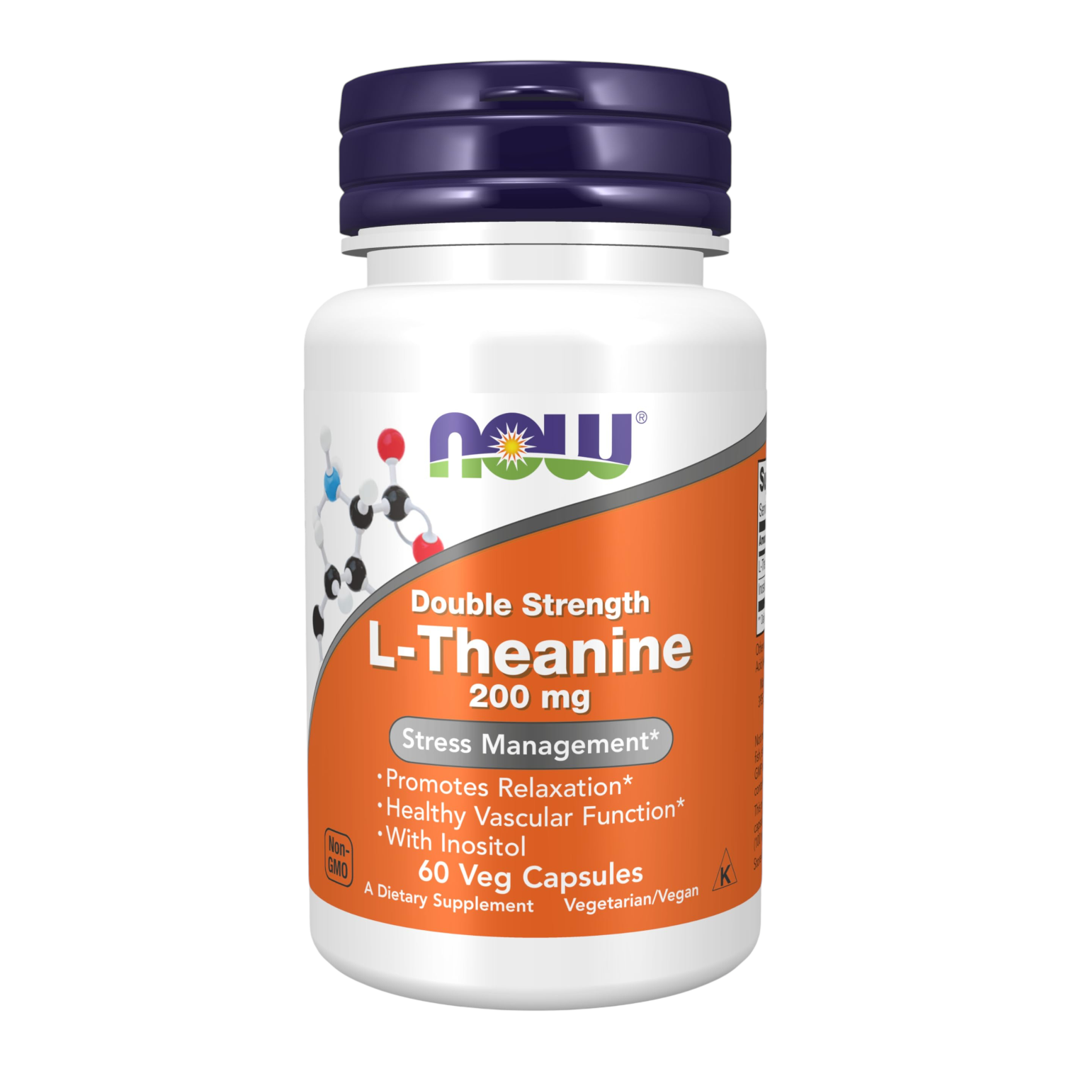 L-THEANINE (con Inositol) 200 MG x 60 CAPS - NOW - Imagen 3