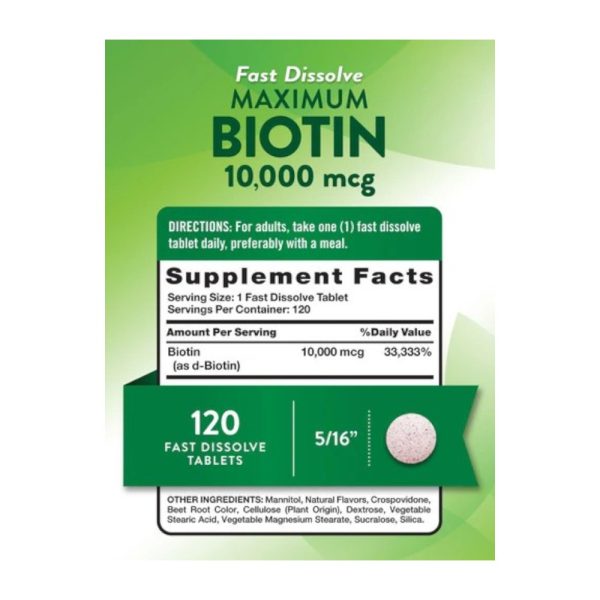 BIOTIN 10.000 MCG x 120 TABLETS - NATURE'S TRUTH - Imagen 2