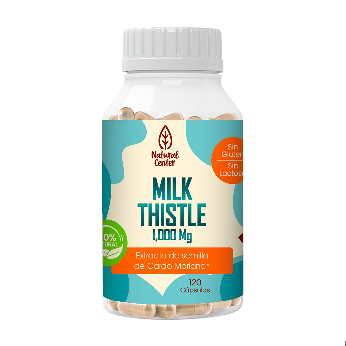 MILK THISTLE (Cardo mariano) 1,000 MG x 120 CAPS - NATURAL CENTER - Imagen 3