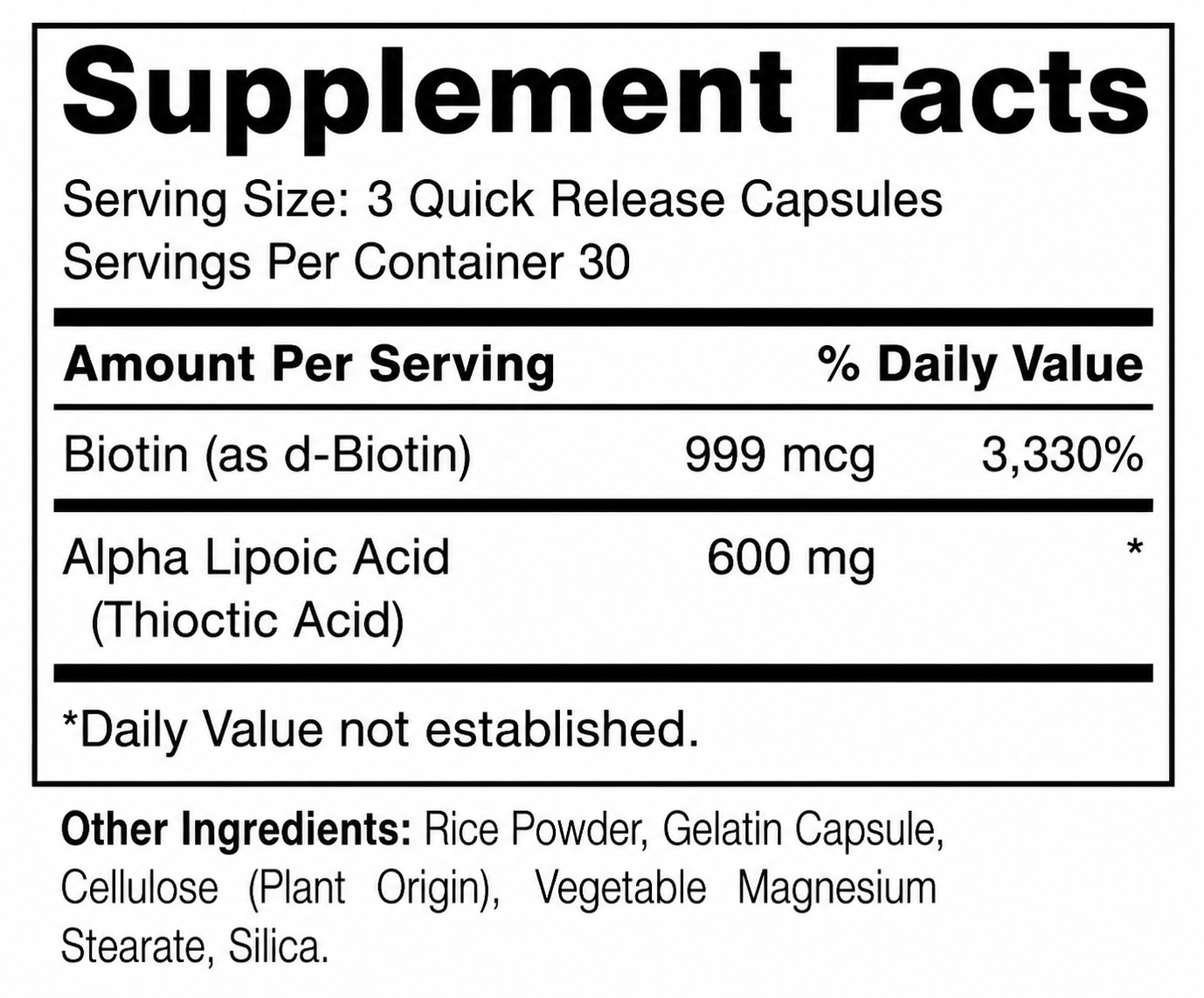 ALPHA LIPOIC ACID 600 MG x 90 CAPS - CARLYLE - Imagen 2