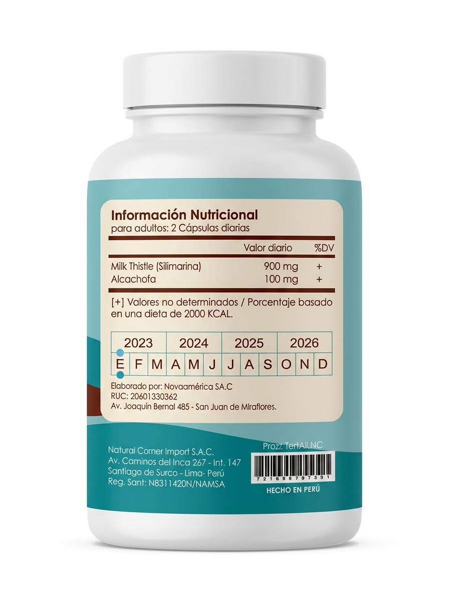 MILK THISTLE (Cardo mariano) 1,000 MG x 120 CAPS - NATURAL CENTER - Imagen 2