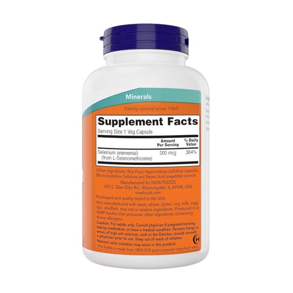 SELENIUM 200 MCG x 300 CAPS - NOW - Imagen 2