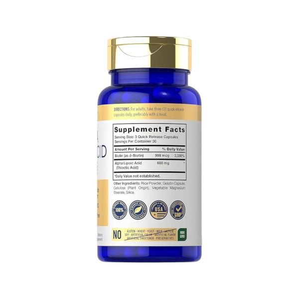 ALPHA LIPOIC ACID 600 MG x 90 CAPS - CARLYLE - Imagen 2
