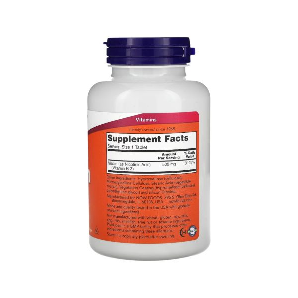 NIACIN 500 MG x 250 CAPS - NOW - Imagen 2