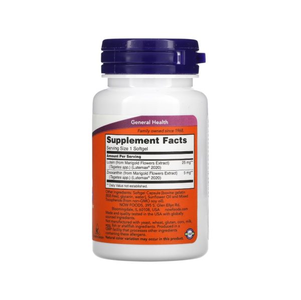 LUTEIN & ZEAXANTHIN 60 CAPS - NOW - Imagen 2