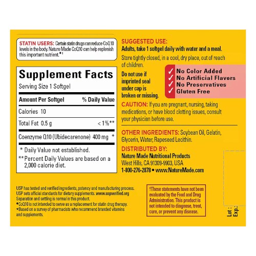 COQ10 (Fuerza Extra) 400 MG x 40 SOFT - NATURE MADE - Imagen 2