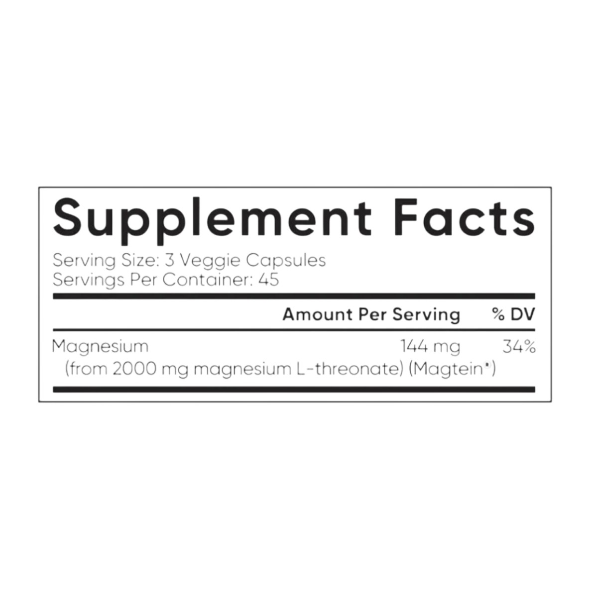 MAGNESIUM L-THREONATE 2000 MG x 87 CAPS - SPORTS RESEARCH - Imagen 2