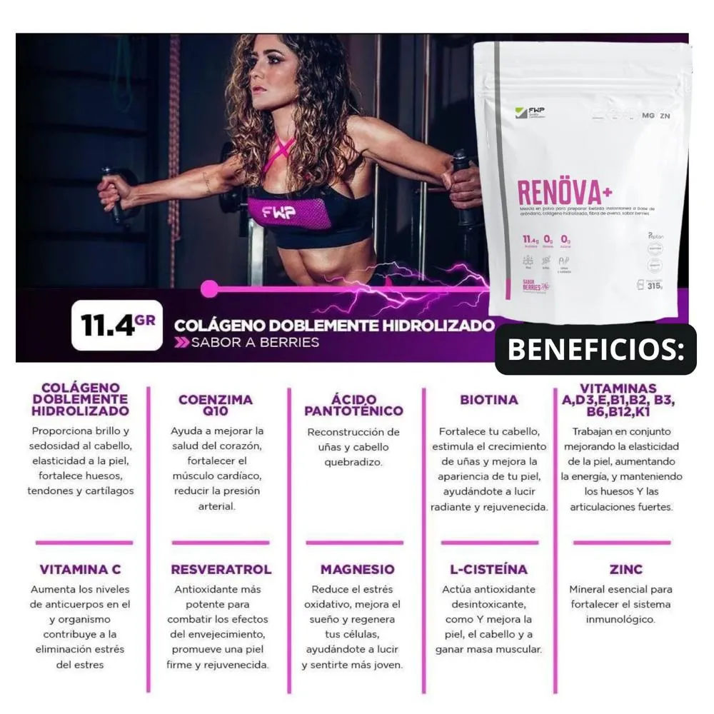 RENÖVA + colageno hidrolizado (EN BOLSA) 315 gr - Imagen 2