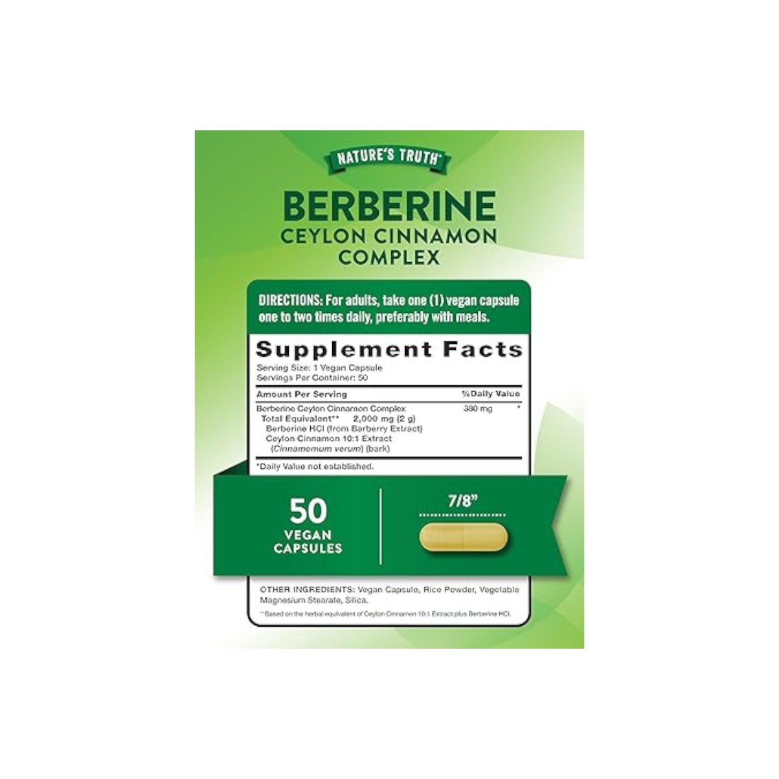 BERBERINE 2000 MG x 50 CAPS - NATURE'S TRUTH - Imagen 2