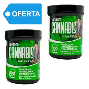 DUO (2) CANNABIS (ungüento con Coca y Molle) 100gr - LOS DORADOS INCAICOS