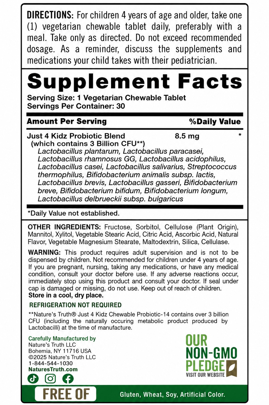 PROBIOTIC-14 x 30 TABLETS - NATURE'S TRUTH - Imagen 3