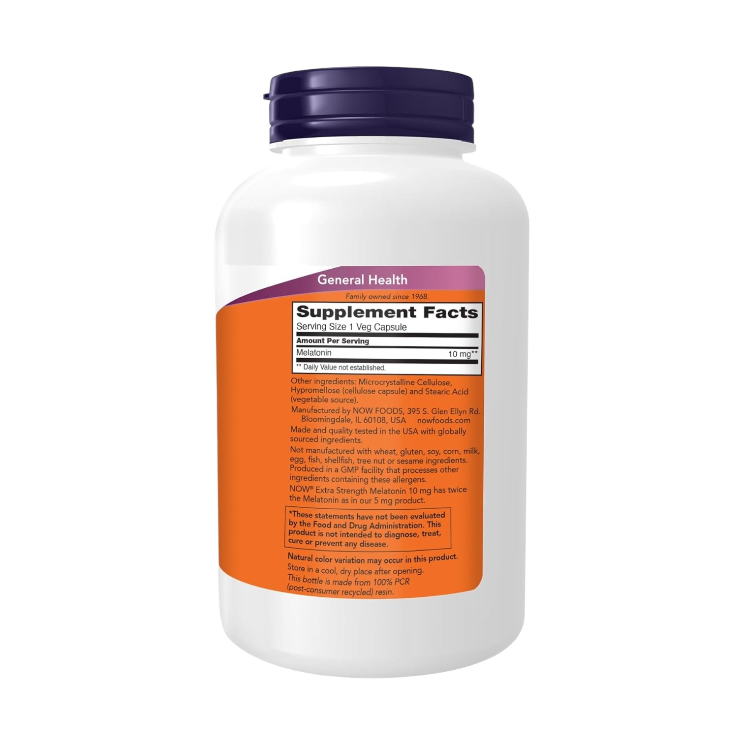 MELATONIN (Concentración extra) 10 MG x 200 CAPS - NOW - Imagen 2