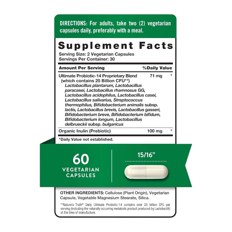 ULTIMATE PROBIOTIC-14 x 60 TABLETS - NATURE'S TRUTH - Imagen 2