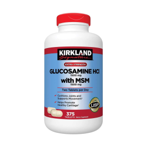GLUCOSAMINE HCI with MSM 1500 MG x 375 TABLETS - KIRKLAND