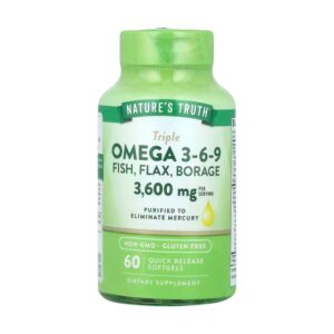 Triple OMEGA 3-6-9, pescado, lino, borraja 3,600 MG x 60 CAPS - NATURE'S TRUTH