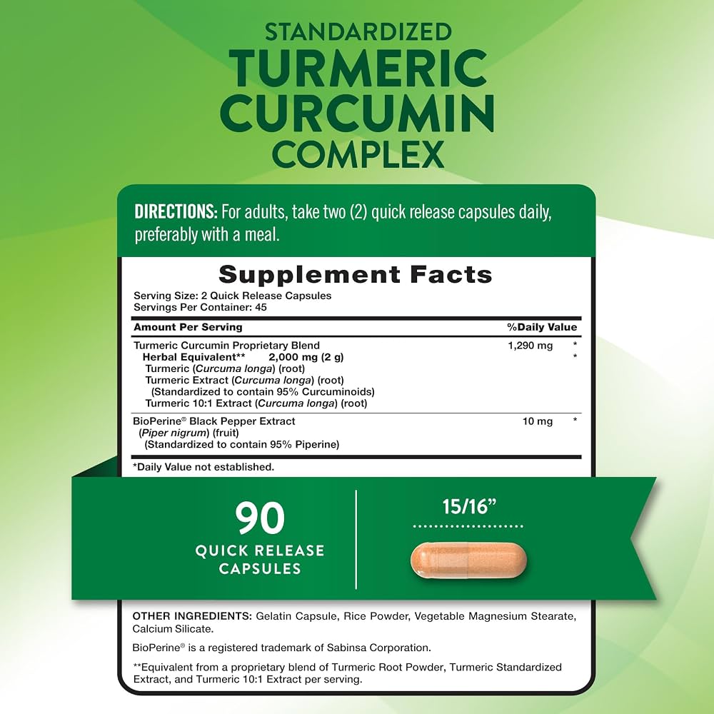 TURMERIC CURCUMIN complex 2,000 MG x 90 SOFT - NATURE'S TRUTH - Imagen 2