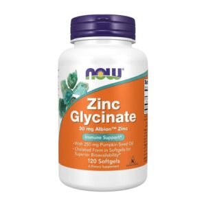 ZINC GLYCINATE 30 MG x 120 SOFT - NOW