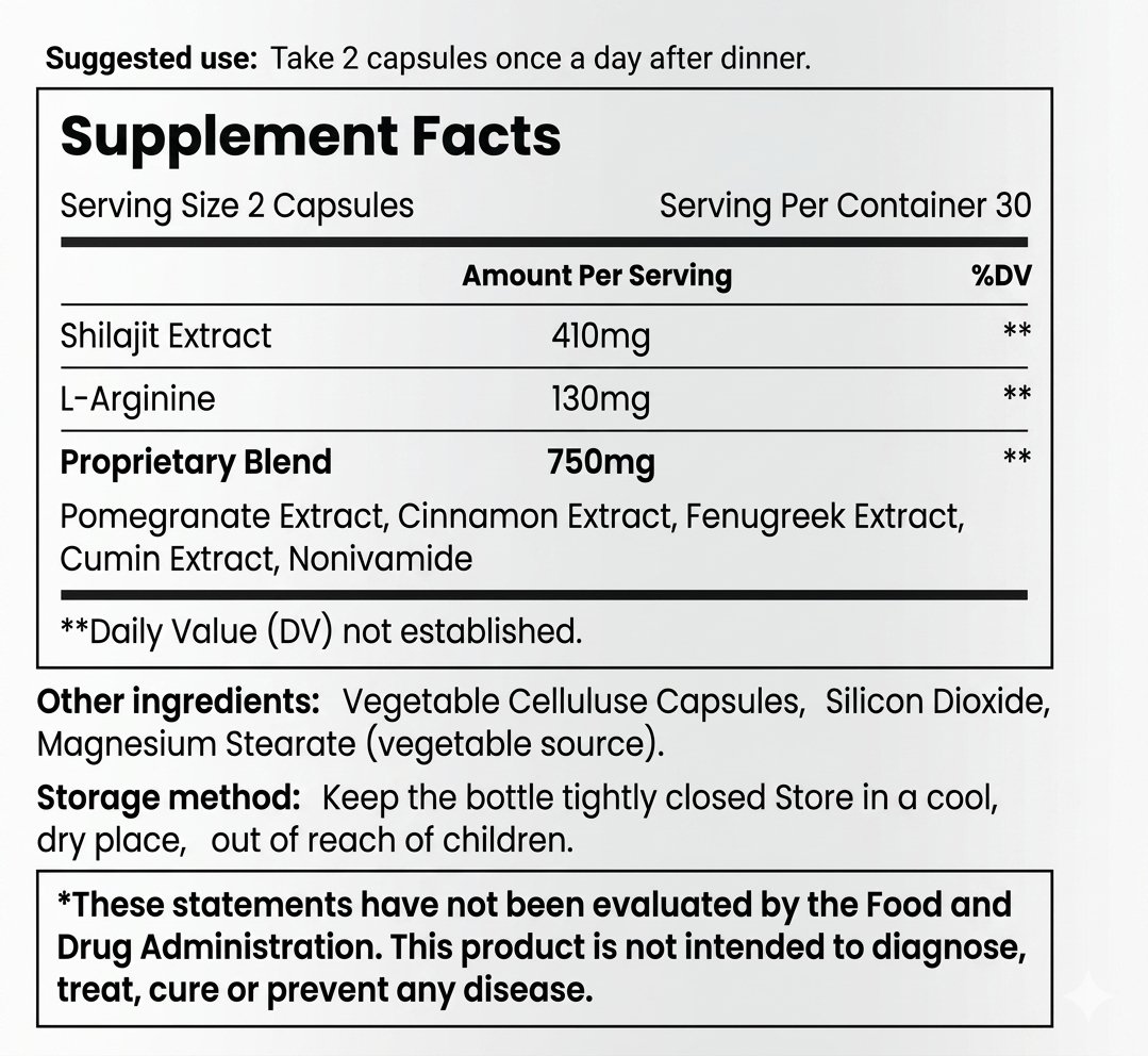 SHILAJIT ULTRA (optimal potency) x 60 CAPS - FLYNEW - Imagen 2