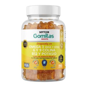 GOMITAS DE OMEGA 3 (DHA Y EPA) 6 Y 9 COLINA B12 Y POTASIO x 150 GOMS - SOTTCOR